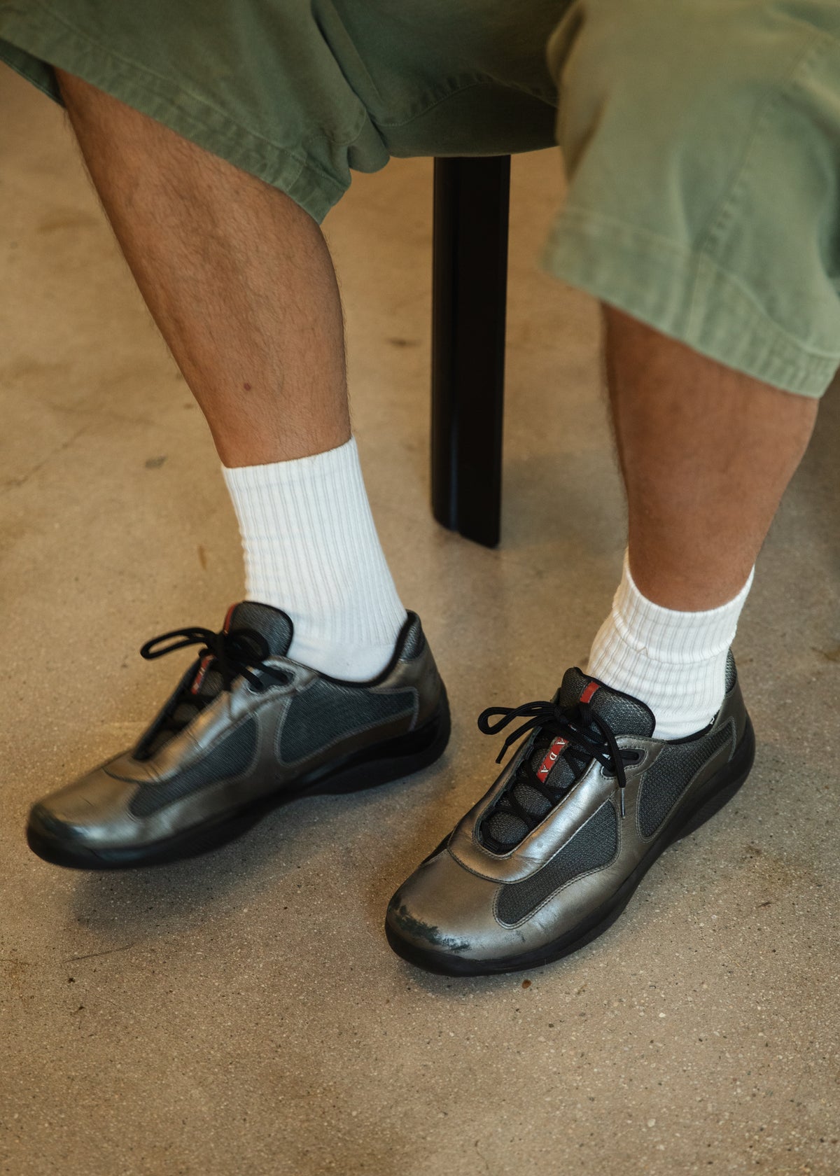 Prada Linea Rossa Gunmetal Sneakers