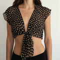 90s dolce & gabbana tie front silk top
