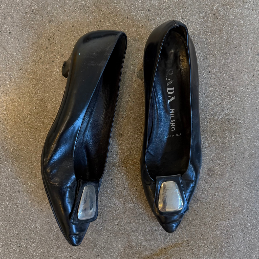 Prada Leather Kitten Heels