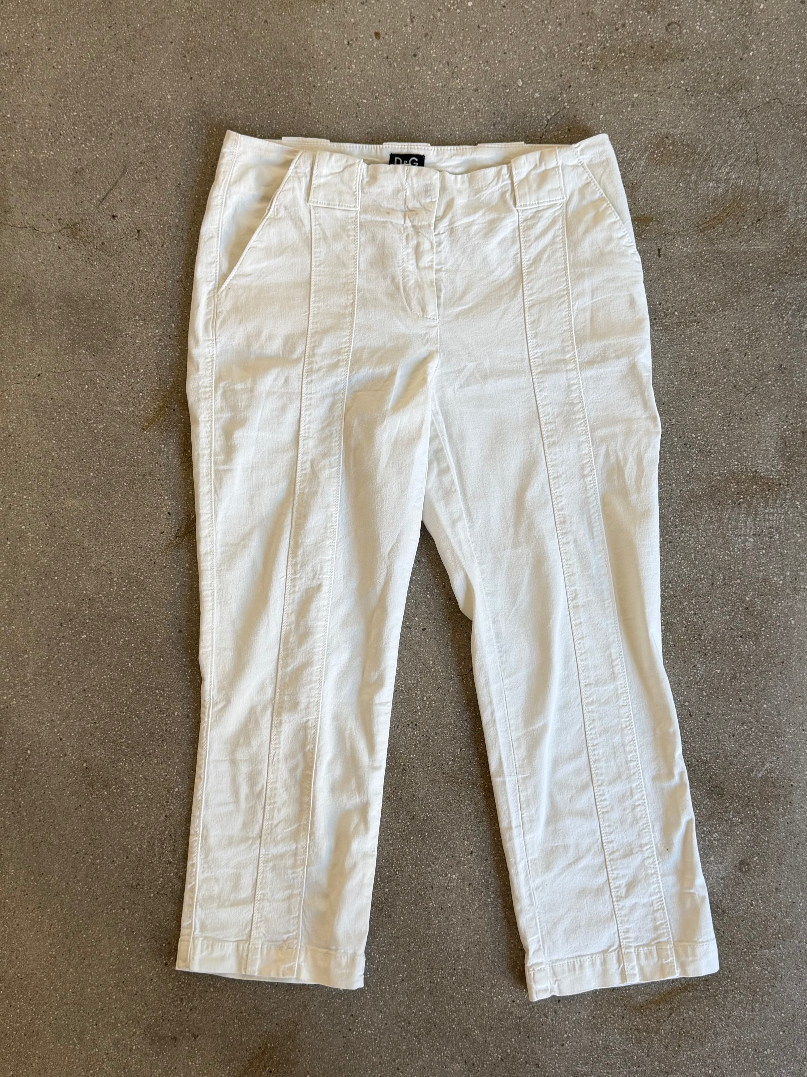 90s Dolce & Gabbana White Capri Pants